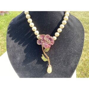Authentic NWT Heidi Daus "Briar Rose" Beaded and Crystal Necklace